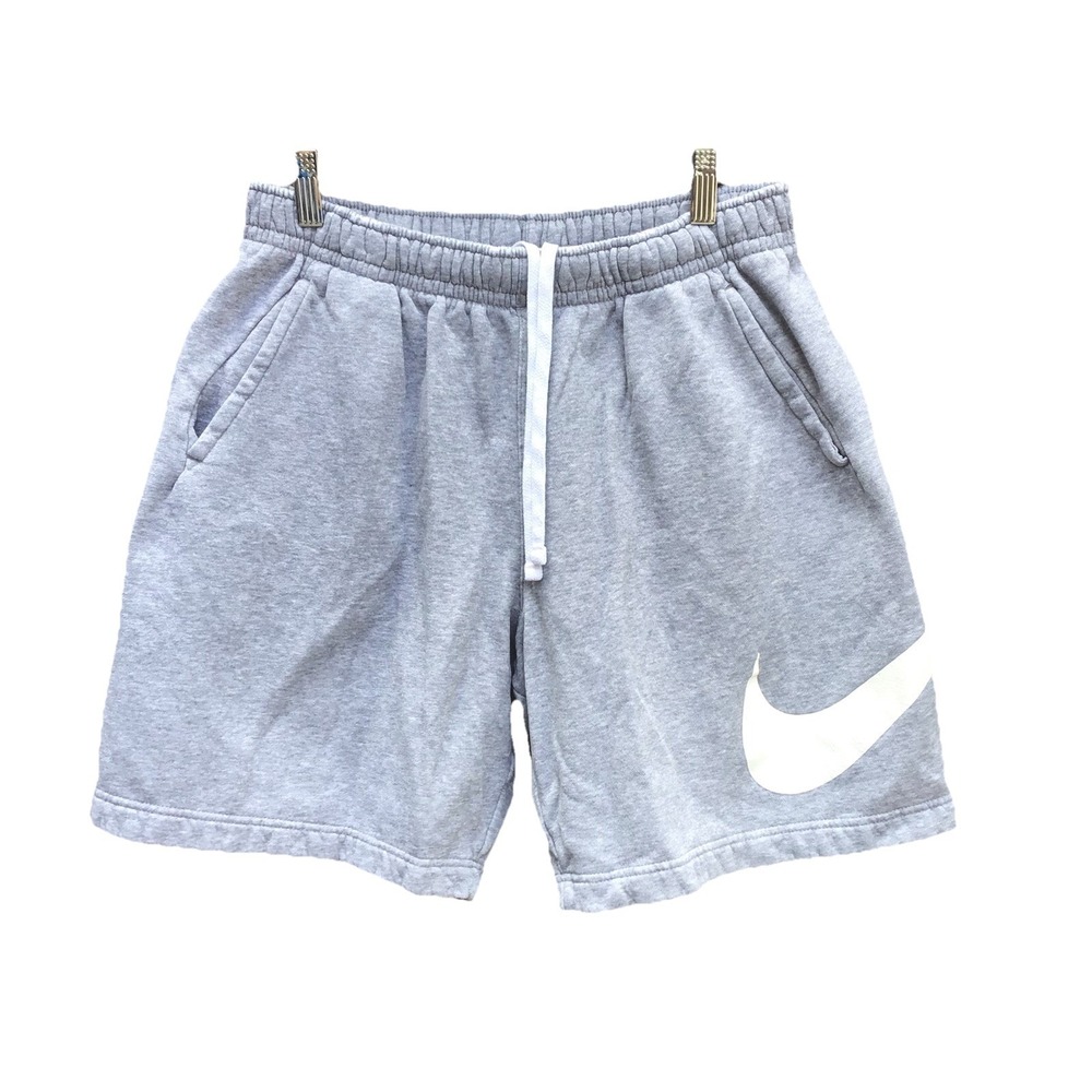 Nike Sportswear Big Swoosh Fleece Shorts Men's Medium Gray 7.5" Inseam